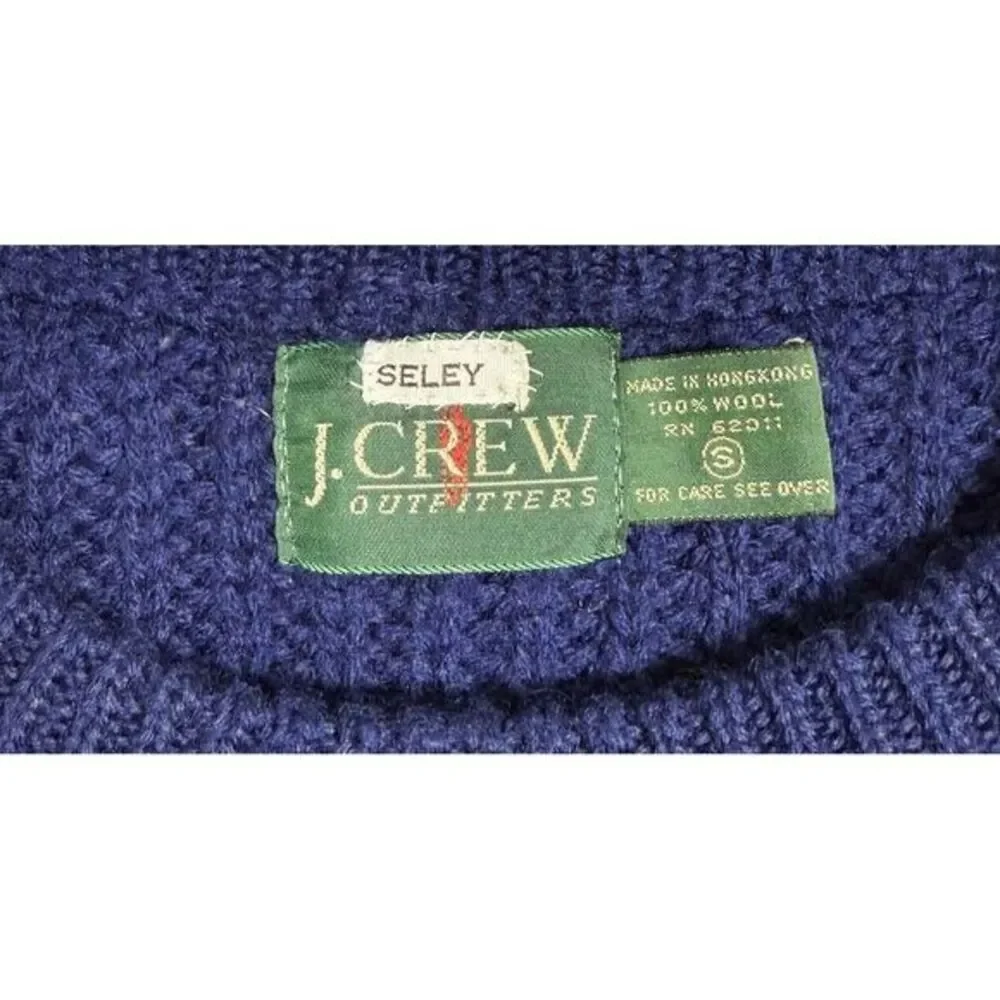 J Crew Sweater Mens Small Blue 100% Wool Grandpa Dad‎ VTG 90s
